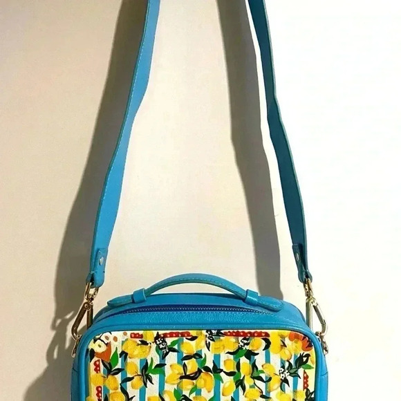 Hand painted multicolor leather shoulder handbag - Picture 3 of 8